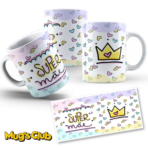Caneca Super Mãe - Coração